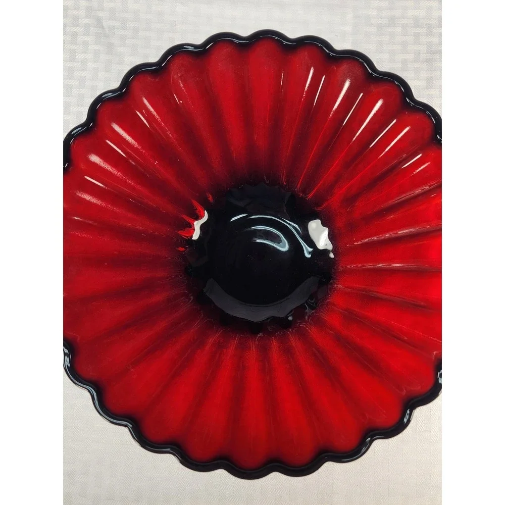 Anchor Hocking Royal Ruby Red Scalloped Serving‎ Bowl Glass 11